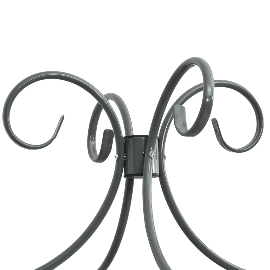 284483 vidaXL Canopy Bed Frame without Mattress Grey Metal 140x200 cm